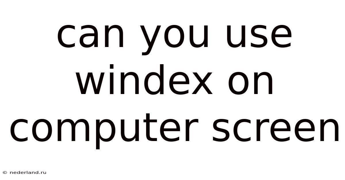 Can You Use Windex On Computer Screen