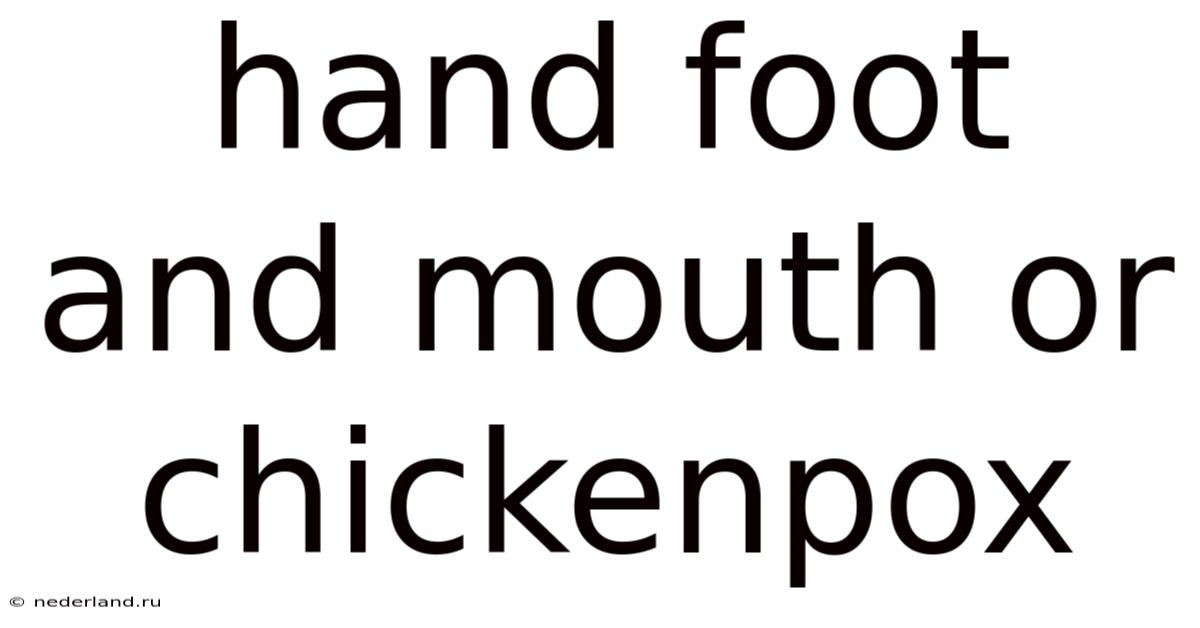 Hand Foot And Mouth Or Chickenpox