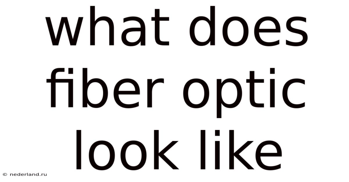 What Does Fiber Optic Look Like
