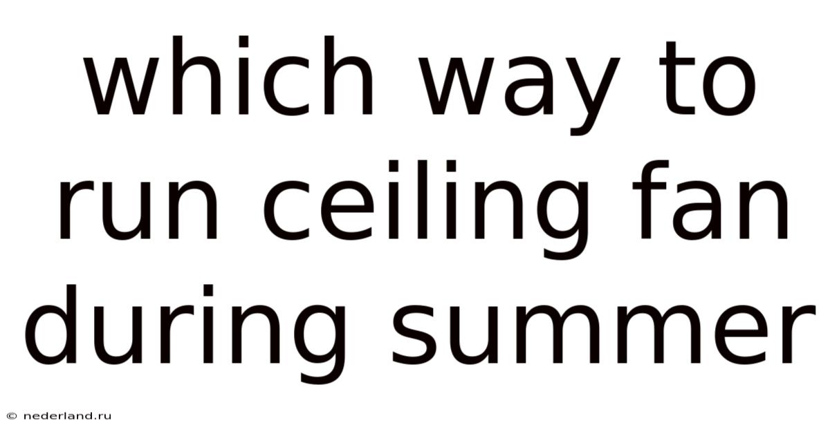 Which Way To Run Ceiling Fan During Summer