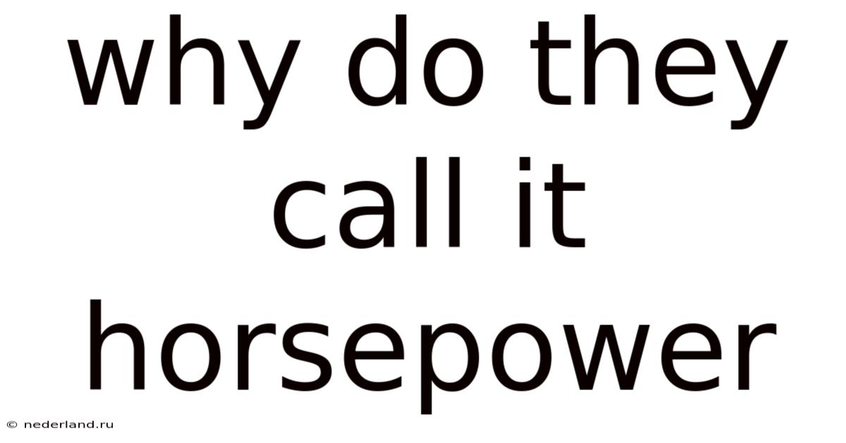 Why Do They Call It Horsepower